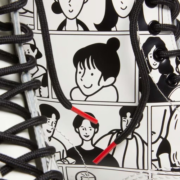 Dr. Martens 1460 Pride Boots Fuyuki Kanai Manga Art Leather Mens 9 Womens 10 NWO - Picture 10 of 13